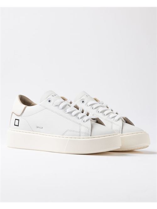 Sneakers bassa in pelle colore bianco. DATE | SFERA CALFWHITE MILK